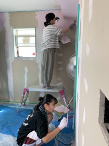 漆喰、DIY、左官仕上げ、ピンクの壁